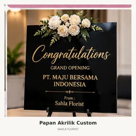 Papan Bunga Akrilik Klojen